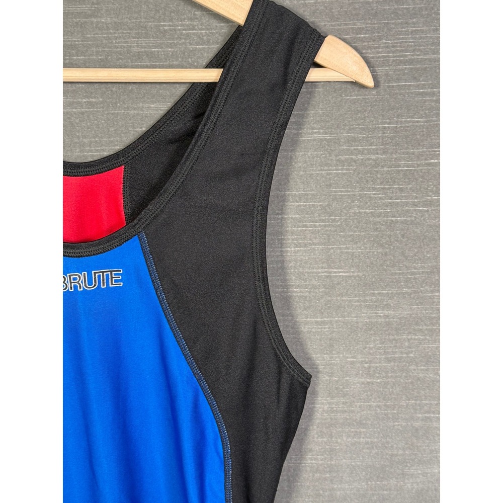 Brute Reversible Wrestling Singlet Mens Red Blue Black Performance One Piece - Picture 10 of 12